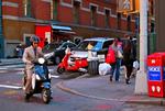 Vespa Suit and Tie in the City